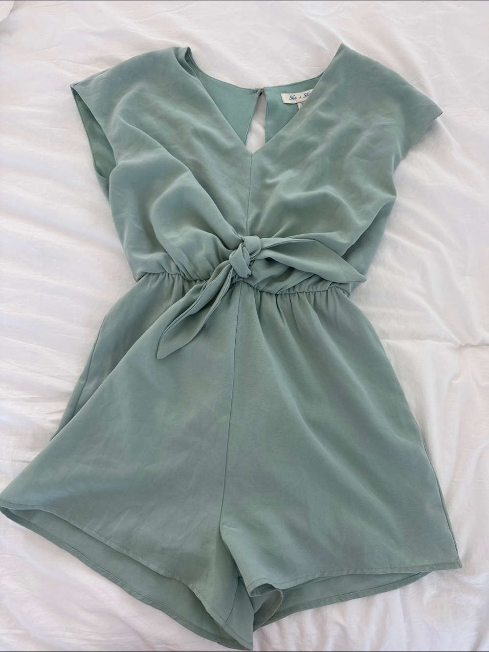 She + Sky Sage Green Romper